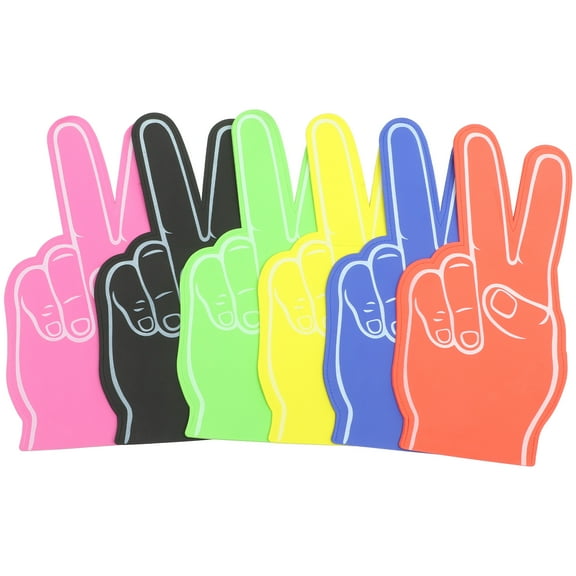 Masteelf 6Pcs EVA Foam Fingers for Parties and Competitions Funny Foam Finger