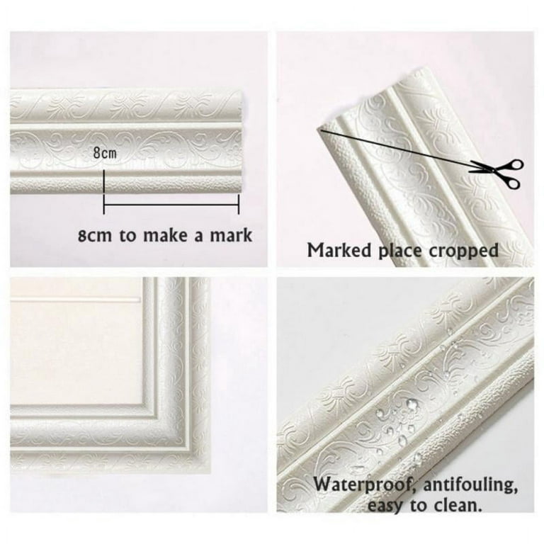 Floral Pattern Molding Peel Stick Wall Border for Home Decor