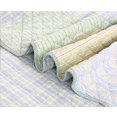 thumbnail image 1 of Comforter Set Queen Size  3-Piece Coverlet Set for Night Sleep  Bedding Quilt with Green Yellow Blue Plaid Striped Real Patchwork, 1 of 4