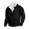 thumbnail image 3 of QUINDOS Shirts for Men 2024,Men Fall And Winter Fashion Casual Hoodie Retro Stand-up Neck Zipper Long Sleeve Loose Seaw Comfort Vacation T Shirt, 3 of 3