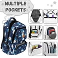 thumbnail image 6 of Yspwyqan Teen Boys Backpack, Basketball Polka Dot Shark 17 Inch Lightweight Laptop Backpack, Multi-Pocket Fits 15.6 Laptop, Casual Daypack for High School Back to School Gifts, 6 of 7