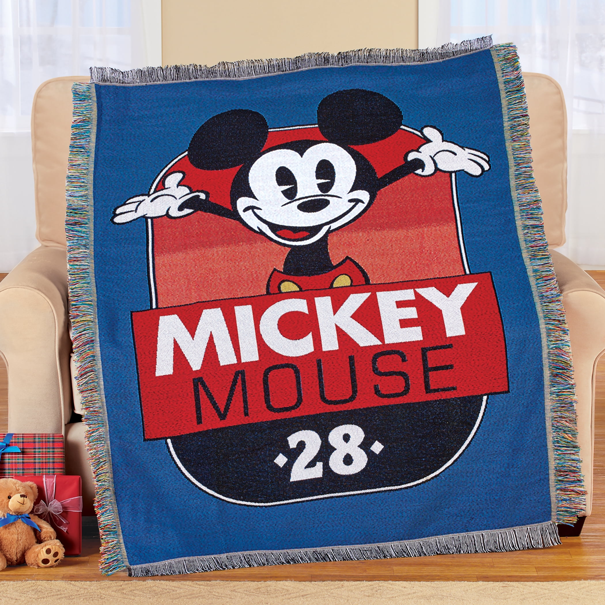 Mickey Hi Mickey Woven Tapestry Throw Blanket