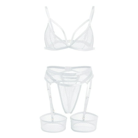 Puawkoer New Sexy Fashion Lace Hot Lace Lingerie Set Lingerie Underwear Sleepwear Steel Sexy Lace Push Up Bra Set Ring Pajamas Garter