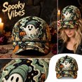 thumbnail image 2 of Halloween Print Baseball Cap Adjustable Snapback for Men Women Curved Brim Classic Casual Daily Hat, 2 of 6