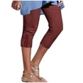 thumbnail image 2 of BUIGTTKLOP Womens Capri Pants Summer Capri Leggings Women Stretchy Workout Yoga Casual Vacation Beach Pants, 2 of 6