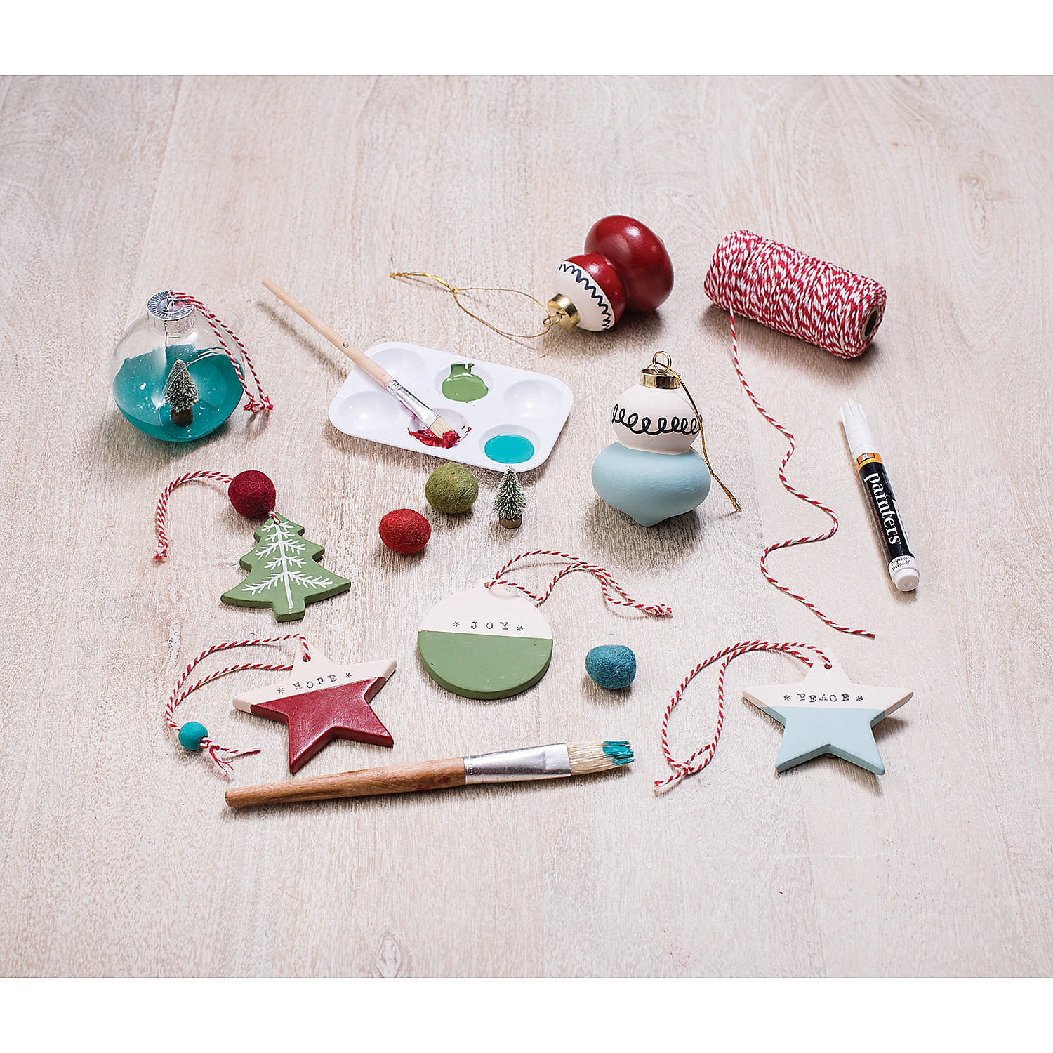 Fun Express Holiday Ceramic Ornaments Craft Kit, 12 Pieces
