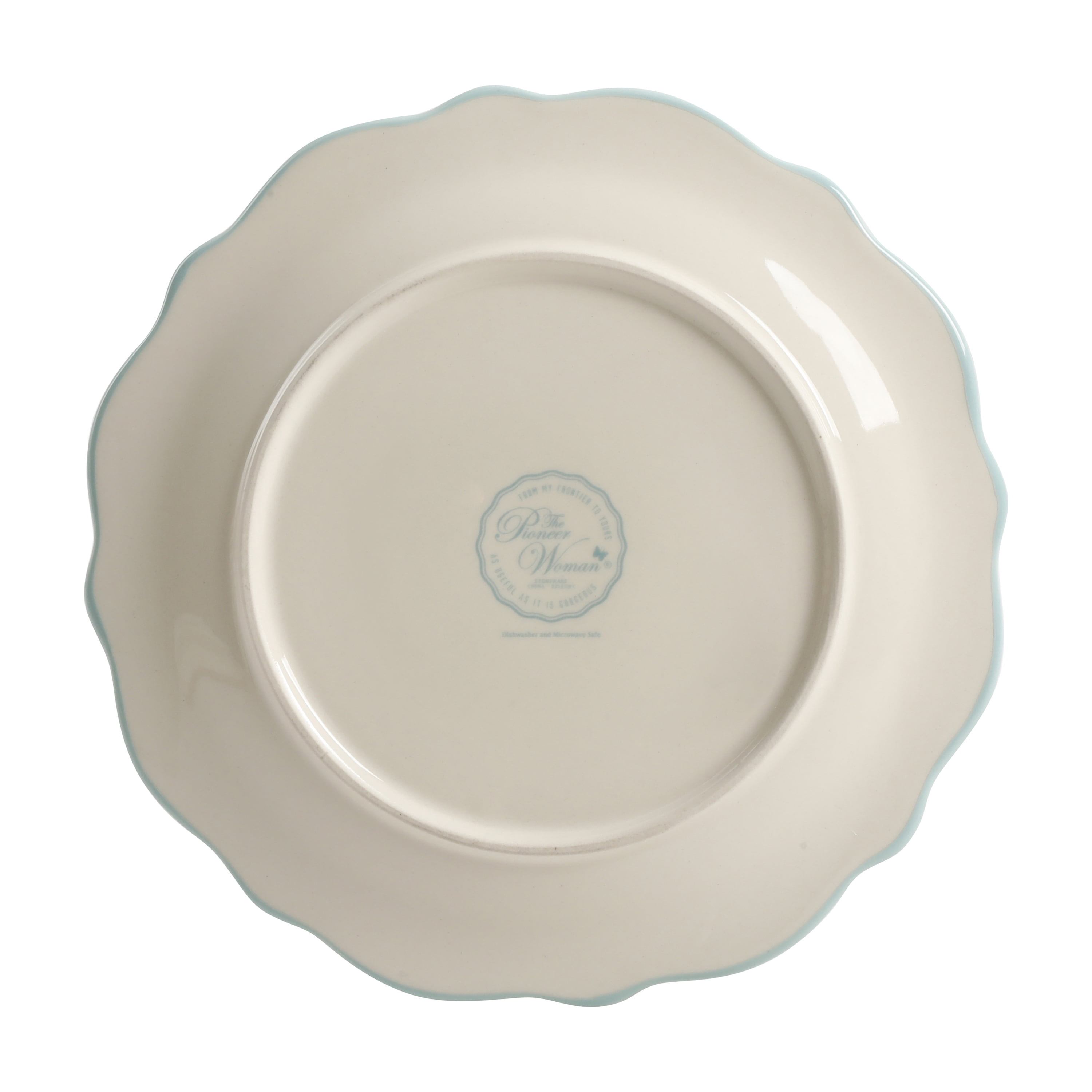 (2 pack) The Pioneer Woman Light Blue Gingham with Brown Cow Decal Appetizer Plate