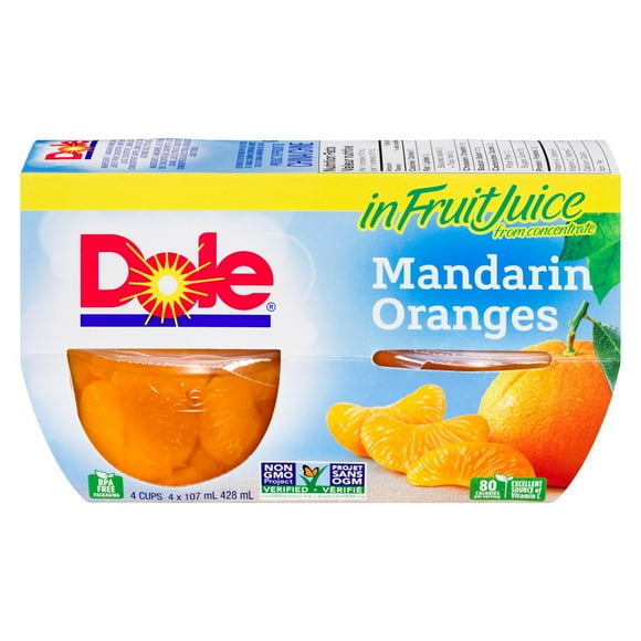 Dole Mandarin Oranges Fruit Juice, 4 x 107 mL