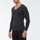 thumbnail image 4 of pstuiky Camisas para hombre de manga larga, Ropa deportiva de manga larga con cuello en V, cálida y gruesa, para hombre, color liso top de hombre s, 4 of 9