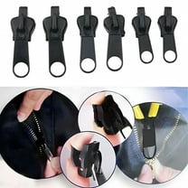VANIDO 6Pcs/Pack Instant Zipper Universal Instant Fix Zipper Repair Kit Replacement Zip Slider Teeth Rescue New Design for DIY Sew Black