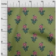 thumbnail image 1 of oneOone Silk Tabby Fabric Leaves & Floral Block Print Fabric BTY 42 Inch Wide, 1 of 5