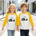 thumbnail image 2 of Ruyang Toddler Girls Boys Long Sleeve Shirts Cartoon Car Printed Kids Raglan Tees Crewneck Pullover Spring Fall Casual Outfits, 2 of 4