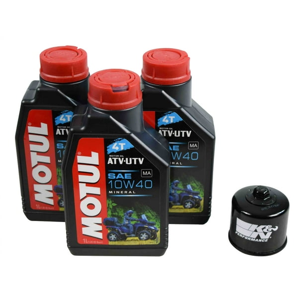 Kawasaki Brute Force 650 Mineral Engine Oil Change Kit Motul 10W40 3L K