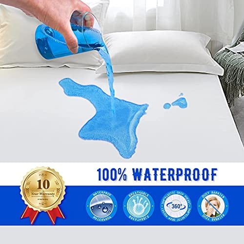 Waterproof Mattress Protector Full Mattress Pad Cover Noiseless Full Mattress Protector Premium Soft Breathable Cotton Terry for Pets Kids Adults 54 x 75
