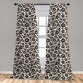thumbnail image 5 of Ambesonne Vintage Curtains, Nostalgic Flora Pattern, Pair of 28"x95", Dark Brown and White, 5 of 5