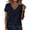 Navy, variant on Women's 2026 Summer V-Neck Ruffle Top, Short Sleeve Work Casual Business Tee with Elegant Ruffle Detail, Loose Fit Blouse for Office, Daily Wear, and Relaxed Style Navy XXL