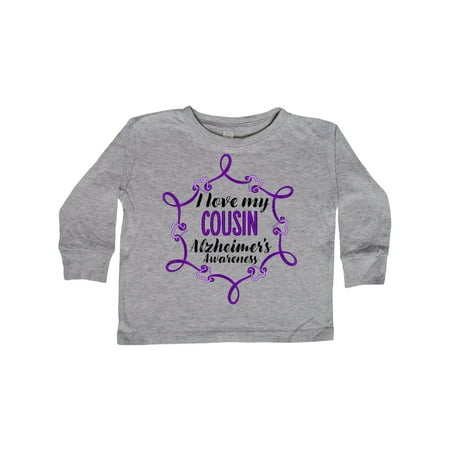 

Inktastic I Love My Cousin Alzheimer s Awareness with Purple Hearts Gift Toddler Boy or Toddler Girl Long Sleeve T-Shirt