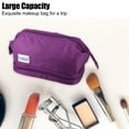 thumbnail image 5 of Unique Bargains Floral Makeup Bag Zipper Flower Cosmetic Pouch Purple, 5 of 7
