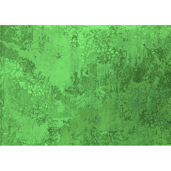 Ahgly Company Indoor Rectangle Oriental Green Industrial Area Rugs, 6' x 9'