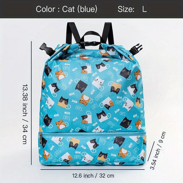 Drawstring Swimming Bag For Kids, Dry And Wet Separation Backpack For Swimming, Beach Bag