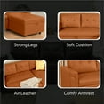 thumbnail image 6 of Home Imports Emporium Reversible L-Shape Sleeper Sectional Sofa with Storage, Modern Convertible Sofa Bed for Living Room Caramel,Air Leather, 6 of 15