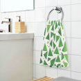 thumbnail image 3 of Yayeee 2 Pack Hand Towels for Bathroom 100% Cotton 16" x 28" Soft Absorbent Kitchen Towel, Green Dot Triangles Pattern, 3 of 7