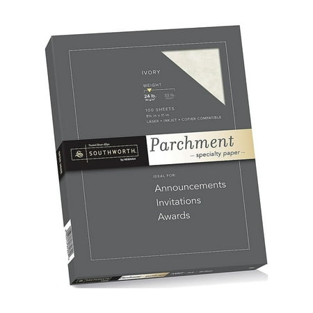 UPC: 0083514870840 | Southworth Fine Parchment Paper  Ivory  8-1/2 x 11  100 Sheets (SOUP984CK336)