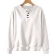 thumbnail image 5 of Sevevn Women's Henley Half Button Fleece Loose Long Sleeve Pullover Sweatshirt Fall Winter, 5 of 5
