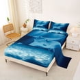 thumbnail image 2 of Feelyou Blue Underwater Fish Wildlife Bed Sheets for Men Women, Sea Landscape King Sheets, Blue, 4 Pieces, 2 of 5