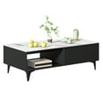 thumbnail image 3 of Limorve Coffee Table,Coffee Table, Modern Tea with Drawer, Marble Panel White, 3 of 8
