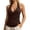 1PC Brown Tops, variant on Women Halter Camis Shirt Casual Comfortable Summer For Daily Wear Home V-Neck Solid Color Sleeveless Birthday Tank Tops