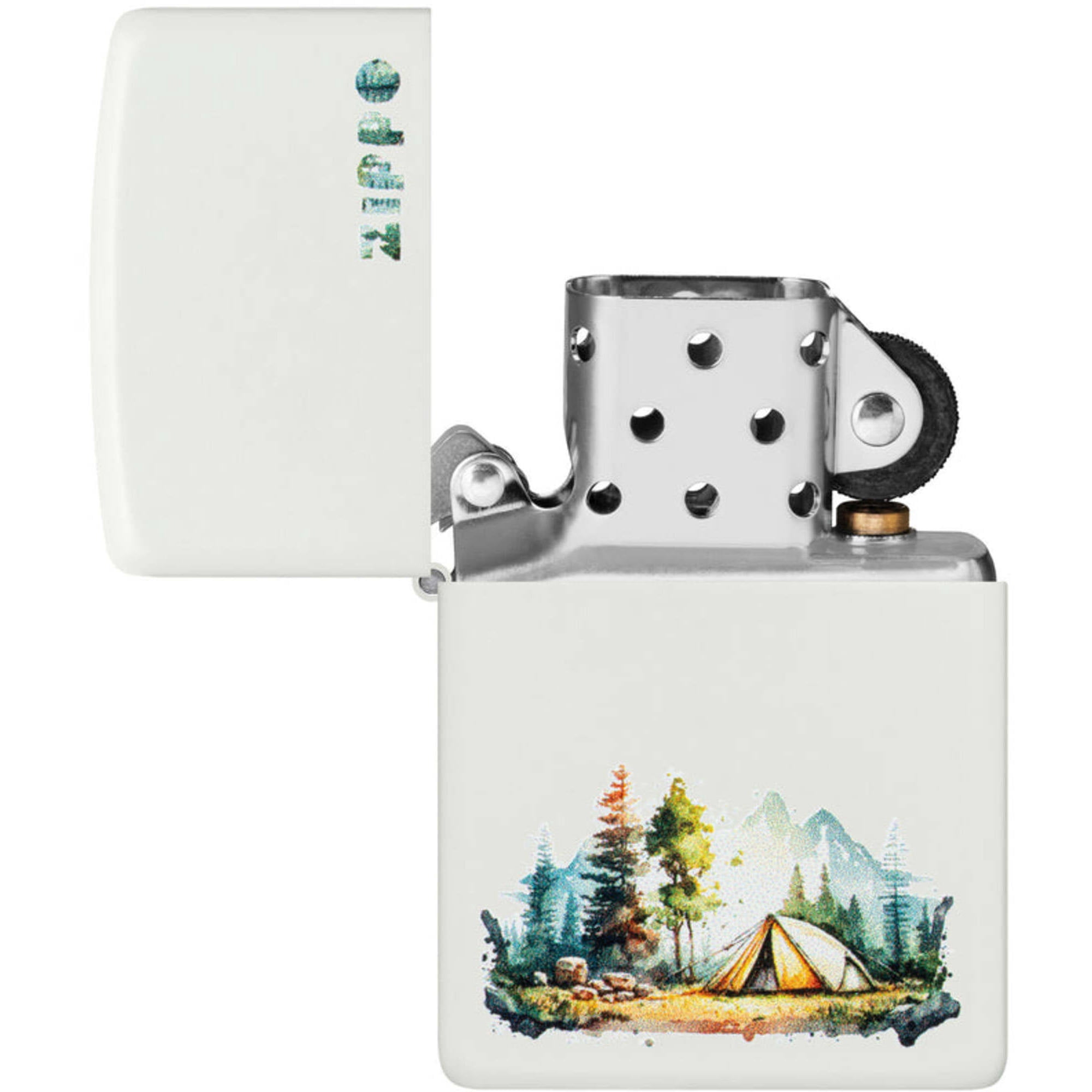 Zippo 46474 Nature Retreat Design Matte White Pocket Lighter