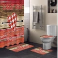thumbnail image 2 of FMSHPON Valentine Red Buffalo Plaid Heart 4 Piece Bathroom Set Shower Curtain Bath Rug Contour Mat and Toilet Lid Cover, 2 of 7