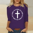 thumbnail image 1 of EGNMCR Easter Chemises Imprimées Graphiques pour Femmes Chemises pour Femmes Mode Féminine Easter Day Imprimé Oreilles de Lapin Manches 3/4 Blouse Col Rond Hauts Décontractés T-shirt pour Femmes, 1 of 4
