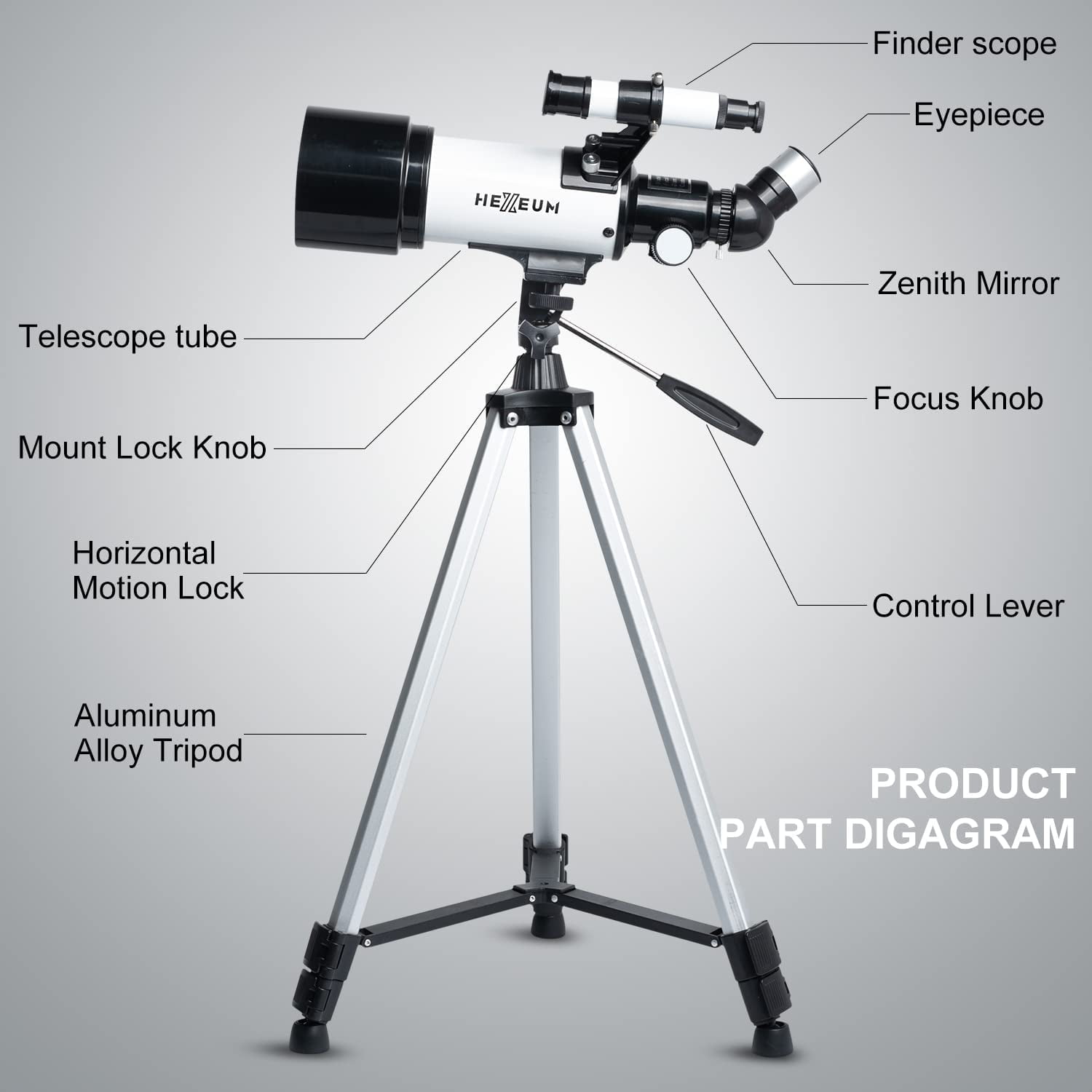 Telescope for Adults Kids Beginners 60mm Aperture 500mm AZ Mount Fully Multi-Coated Optics Professional Astronomy Telescope with Adjustable Tripod Phone Adapter Backpack 