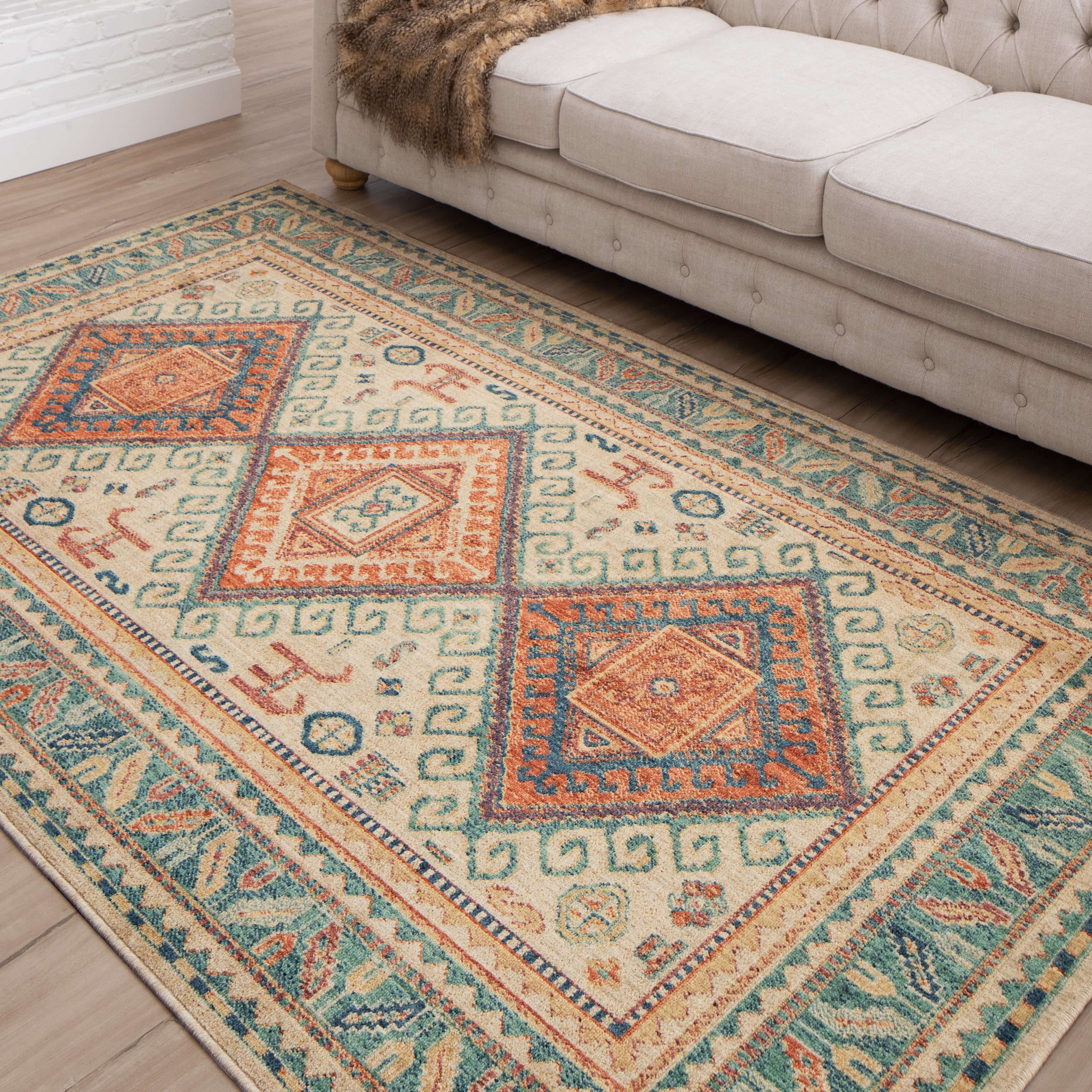 Mohawk Home Choteau Woven Polyester Indooor Area Rug, Tan, 5' x 8'