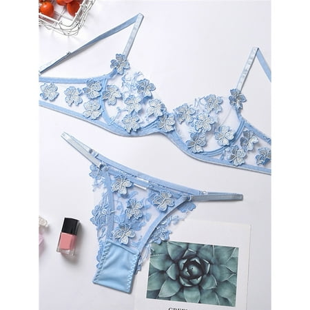 

Sexy Floral Embroidered Lace Lingerie Set
