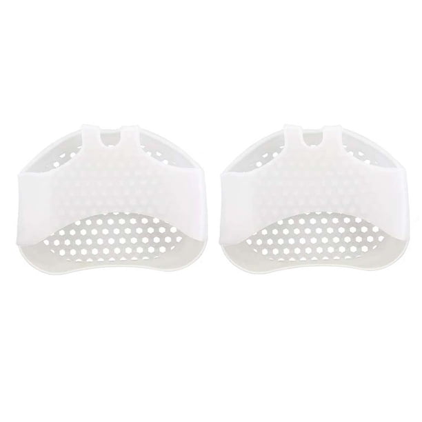 Almohadillas metatarsianas de silicona con forma de panal para el pie Blanco