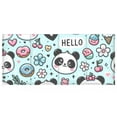 thumbnail image 2 of Panda Face Flower Doughnut Acrylic Pencil Pen Holder Cup 4 Compartments Desktop Organiser 7.87"x2.78"x3.54", 2 of 7