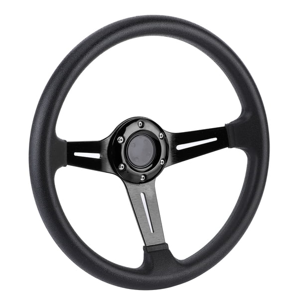 Volante de cuero de PU, volante universal de 14 pulgadas, volante modificado, botón de bocina, valor excepcional