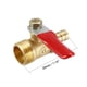 thumbnail image 2 of PiccoCasa Válvula de bola de aire de latón G3/8 x 5/16' hembra a hembra con interruptor de cierre de manguera, tono dorado, 2 piezas, 2 of 4