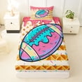 thumbnail image 3 of Erosebridal Football Ice Crem Drip Twin Sheet Sets, Waffle American Flag Bedding, 1 Flat Sheet, 1 Fitted Sheet and 1 Pillowcase, 3 of 5