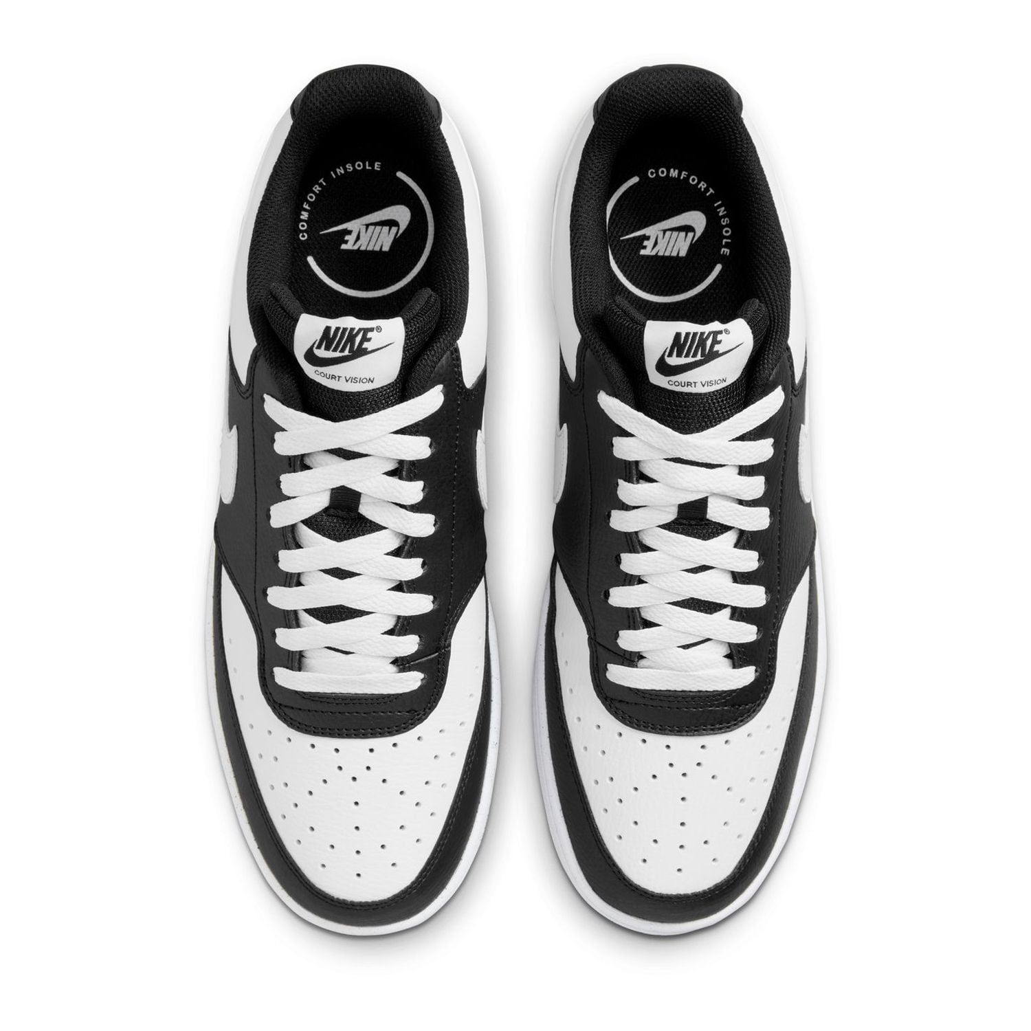 Men's Nike Court Vision Low Sneakers Color: Black White Size: 11.5