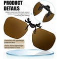 thumbnail image 5 of Joopin Unisex Polarized Clip on Sunglasses for Women Men Polygon Oversized Flip Up UV400 Protection Sun Glasses(Brown), 5 of 10