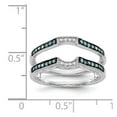 thumbnail image 7 of 14K White Gold Ring Band Wedding Diamond Round Blue & Guard, 7 of 7
