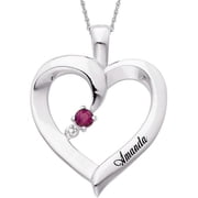 Personalized Planet Birthstone and Name Sterling Silver Pendant, 20"