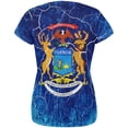 thumbnail image 2 of Michigan Vintage Distressed State Flag All Over Womens T Shirt Multi 2XL, 2 of 2