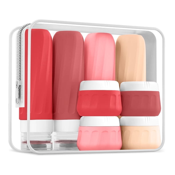 Botellas de viaje Mrsdry para artículos de tocador, paquete de 8, 90 ml con bolsa