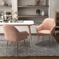 thumbnail image 2 of Costway Set of 2 Velvet Dining Chairs Mid-Back Leisure Armchair w/ Gold Leg Pink, 2 of 9