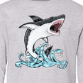 thumbnail image 4 of Inktastic Great White Shark Jumping Long Sleeve Youth T-Shirt, 4 of 5